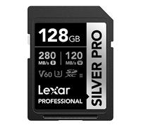 Lexar SILVER PRO SD Card 128GB, UHS-II SD Memory Card, V60, U3, C10, Up to 280MB/s Read, 120MB/s Write, SDXC Card for DSLR/Camera/Professional Photographer/Videographer/Enthusiast (LSDSIPR128G-BNNAA)