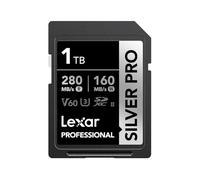 Lexar SILVER PRO SD Card 1TB UHS-II SDXC Memory Card | V60, U3, C10, Up to 280MB/s Read, 160MB/s Write, For DSLR/Camera, Professional Photographer/Videographer/Enthusiast