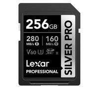 Lexar SILVER PRO SD Card 256GB, UHS-II SD Memory Card, V60, U3, C10, Up to 280MB/s Read, 160MB/s Write, SDXC Card for DSLR/Camera/Professional Photog