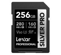 Lexar SILVER PRO SD Card 256GB, UHS-II SD Memory Card, V60, U3, C10, Up to 280MB/s Read, 160MB/s Write, SDXC Card for DSLR/Camera/Professional Photographer/Videographer/Enthusiast (LSDSIPR256G-BNNAA)