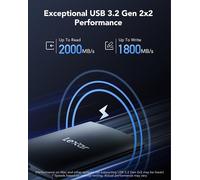 Lexar SL500 External SSD 1TB, USB3.2 Gen2x2 Portable SSD, PSSD up to 2000MB/s