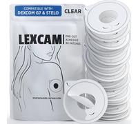 Lexcam Adhesive Patches Pre-Cut for Dexcom G7, Stelo - Pack of 30 - Waterproof, Transparent Overpatches for Continuous Glucose Monitoring, Sensor is NOT Included.
