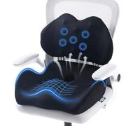 Lexeme X Large Memory Foam Seat Cushion Lumbar Support Pillow for Sciatica & Tailbone Pressure Relief Coccyx Pad for Office Chair, Car,Wheelchair,Home,Office