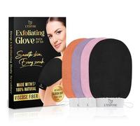 L'Exfose Moroccan Kessa Exfoliating Glove 2pc - Korean Exfoliating Mitt for Body Ideal for Dead Skin Remover, Keratosis Pilaris & Self-Tanning to Improve Skin Tone Made with 100% Natural Viscose