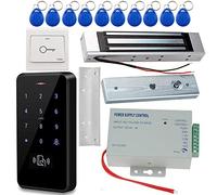 LEXI 3000 Users Complete Set Waterproof Touch Panel RFID Keypad 125KHz Access Controller with Upgraded Electric Magnetic Lock and Power Supply, Complete Set for Door Entry Access Control