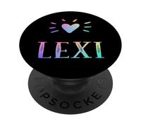 Lexi Gift Heart Rainbow Watercolor Love Name Lexi PopSockets Adhesive PopGrip