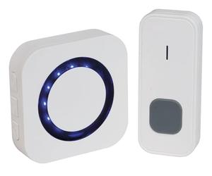 Lexi Wireless Doorbell IP65 Waterproof Wall Battery Operated Cordless Door Chime Kit with 300m Range 55 Chimes, 5-Level Volume & Blue Light Best for Plug in Door Entry Bell