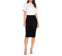 Lexi Womens Super Comfy Hyper Stretch Denim Skirt, Sks44876-black, 24 Plus