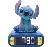 LEXIBOOK, Disney Stitch, Nightlight alarm clock, Sounds and Melodies, LCD Backlit screen, Luminous, Snooze, Blue, RL800D