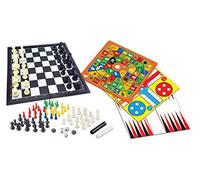 LEXIBOOK JGM800 8-in-1 Set, Chess, Backgammon, Chinese Checkers, Nine Men's Morris, Snakes and Ladders, Goose, Ludo Game