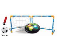 Lexibook, Aerofoot, Hovercraft Soccer disc, 2 Goals, Pump and Inflatable Ball Included, Glides Easily, Fast and Dynamic, Light Effects, Anti-Shock Foam Edges, Rechargeable, JG981