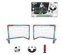 LEXIBOOK, Aerofoot, Hovercraft Soccer disc, 2 Goals, Pump and Inflatable Ball Included, Glides Easily, Fast and Dynamic, Light Effects, Anti-Shock Foam Edges, Rechargeable, JG981LXB