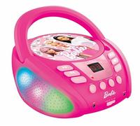 LEXIBOOK - Barbie - Bluetooth CD player for kids - Portable, Multicoloured light effects, Microphone jack, Aux-in jack, AC or battery-operated, Girls, Boys, Pink, RCD109BBLXB
