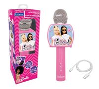 LEXIBOOK Barbie, Bluetooth® Microphone with Voice Change function, Phone holder included, Built-in speaker, Pink, MIC240BBLXB