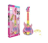 Lexibook, Barbie, Electronic Guitar with Microphone and Glasses to Sing with Style, 2 Play Modes, Demo Melodies, Light Effects, Pink/Yellow, K260BB