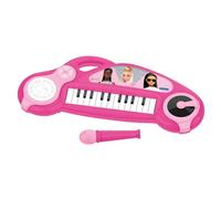 LEXIBOOK Barbie Electronic piano for children with light effects, microphone, drums, built-in speaker, demo tunes, DJ player, pink, K704BBLXB