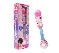 LEXIBOOK, Barbie Luminous Microphone for children, musical toy, built-in speaker, luminous effects, Aux-in socket, Pink, MIC90BBLXB