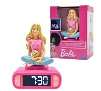 LEXIBOOK, Barbie Nightlight Alarm Clock, RL800BBLXB | Sounds & Melodies, LCD Backlit screen, Luminous, Snooze, Pink