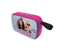 Lexibook BT018BB Mattel Barbie-Portable Bluetooth Speaker, Wireless, USB-C, SD/TF Card, Rechargeable Battery, Blue/Pink, M