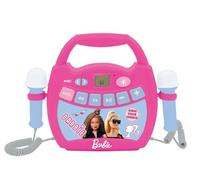 Lexibook, Barbie, Portable karaoke digital player for kids, Microphones, Light effects, Bluetooth®, Record and voice changer functions, Pink, MP320BBZ