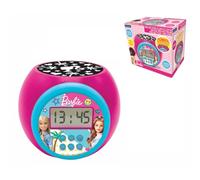 Lexibook Projector Alarm Clock Barbie – Snooze, Night Light with Timer, LCD, Battery – Pink