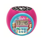 LEXIBOOK Projector Clock Barbie with Snooze Alarm Function, Night Light with Timer, LCD Screen, Battery Operated, Pink