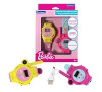LEXIBOOK, Barbie, Walkie-Talkies Watch, 2 pieces, Range up to 200m/600 feet, Flashlight, Compass, Rechargeable, Pink/yellow and Pink/blue, DMWTW1BBLXB