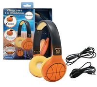 LEXIBOOK - Basketball - 2-in-1 Bluetooth & Wired Headphones with microphone and control button, Foldable and Adjustable, Long lasting rechargeable battery, HPBT010BA