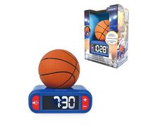 LEXIBOOK, Basketball, Basketball Nightlight alarm clock, Sounds and Melodies, LCD Backlit screen, Luminous, Snooze, Blue/orange, RL800BALXB