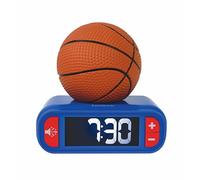 LEXIBOOK, Basketball Nightlight Alarm Clock, RL800BA | Sounds & Melodies, LCD Backlit screen, Luminous, Snooze, Blue/Orange