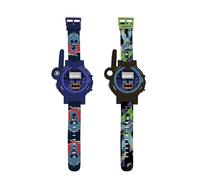 LEXIBOOK, Batman, Walkie-Talkie watches, 2 pieces, Range up to 200m, Flashlight, Compass, Rechargeable, Black/Green and Blue/Red, DMWTW1BAT