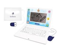 Lexibook, Bilingual and Educational Laptop French/English, Toy for Children, 170 Activities to Learn Languages, Mathematics, Logic, Clock reading, Play Games and Music, Large Screen, White, JC599i1LXB