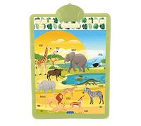 Lexibook bilingual educational poster, savanna theme, animals, music, quiz, description - JCMAT15i1