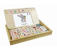 LEXIBOOK, Bio Toys, Word School, Bilingual French/English, wooden game, 50 word cards, alphabet, educational game, EDU100i1LXB