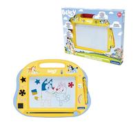 LEXIBOOK, Bluey, Multicolor Magnetic Drawing Board, Artistic Toy for Children with Stylus and Stamps, Yellow/Blue, CRBY550