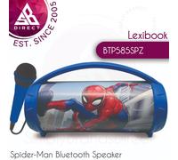 Lexibook, Spider-Man, Altoparlante luminoso senza fili con microfono, suono stereo, funzione Karaoke, porte USB e per schede SD, batteria ricaricabile, maniglia per portarlo ovunque, Blu, BTP585SPZ
