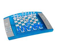 Lexibook, ChessLight, Electronic Chess Game with Touch, Sensitive Keyboard and Light and Sound Effects, 32 Pieces, 64 Levels of Difficulty, Battery, Blue/Grey, LCG3000