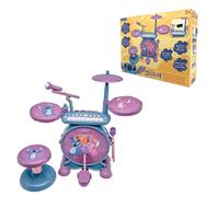 LEXIBOOK, Complete Light-Up Electronic Drum Set with Keyboard, Cymbals, and Stitch Stool, Blue, K610D