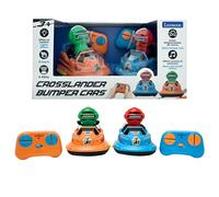 LEXIBOOK, Crosslander® Bumper Cars, Set of 2 Radio-Controlled Racing Bumper Cars, Up to 5 km/h, 2 Removable Characters, Sound and Light Effects, Blue/Orange, RC2A