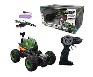 LEXIBOOK, Crosslander® Dino, Remote controlled dinosaur car, up to 10km/h, crazy stunts, pitching, integrated gyroscope, light effects, rechargeable, RC59D