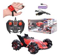LEXIBOOK, Crosslander Fire, remote control car, up to 12km/h, 4 wheel drive, smoke jet, light and sound effects, music, remote control and gesture control bracelet included, rechargeable, RC60LXB