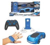LEXIBOOK, Crosslander® Phantom RC, Remote control racing car with smoke jets, up to 15 km/h, Drift mode, Classic and gesture remote control, Sound and light effects, Blue, RC65LXB