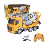 LEXIBOOK, Crosslander® Pro, RC Concrete Mixer, remote controlled truck mixer, light effects, 360° rotating tank, rechargeable, RCP15LXB