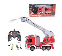 Lexibook, Crosslander® Pro, RC Fire Truck, remote controlled fire truck, light effects, water spray, electronic rotating ladder, rechargeable, RCP20