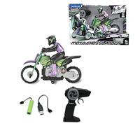 Lexibook Crosslander radio-controlled off-road motorcycle, up to 12km/h, perfect balance, lighting effects, crazy drifts, fast acceleration, ergonomic remote control, rechargeable, RC18