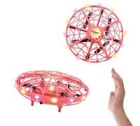 Lexibook, Crosslander® UFO, First rechargeable lighted drone with gesture control for children, up to 5km/h, motion sensor, altitude maintenance, light effects, indoor or outdoor, Red, UFO01