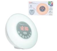 LEXIBOOK Decotech - Sunrise colour alarm clock, wake-up light, FM radio, bedside lamp, sunrise and sunset simulation, 6 natural sounds, snooze, night light - RL998LXB