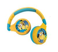 LEXIBOOK Despicable Me 2-in-1 Bluetooth Headphones for Kids Stereo Wireless Wired Kids safe Foldable Adjustable, Yellow, HPBT010DESLXB