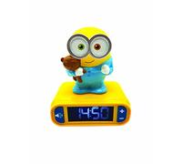LEXIBOOK, Despicable Me Minions, Bob Nightlight alarm clock, Sounds and Melodies, LCD Backlit screen, Luminous, Snooze, Yellow, RL800DES