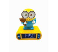 LEXIBOOK, Despicable Me Minions, Bob Nightlight alarm clock, Sounds and Melodies, LCD Backlit screen, Luminous, Snooze, Yellow, RL800DESLXB